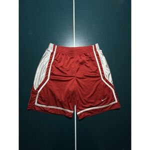 Vintage Nike Basketball Shorts Men's XL Red Silver Dazzle Shiny Baggy Loose Y2K